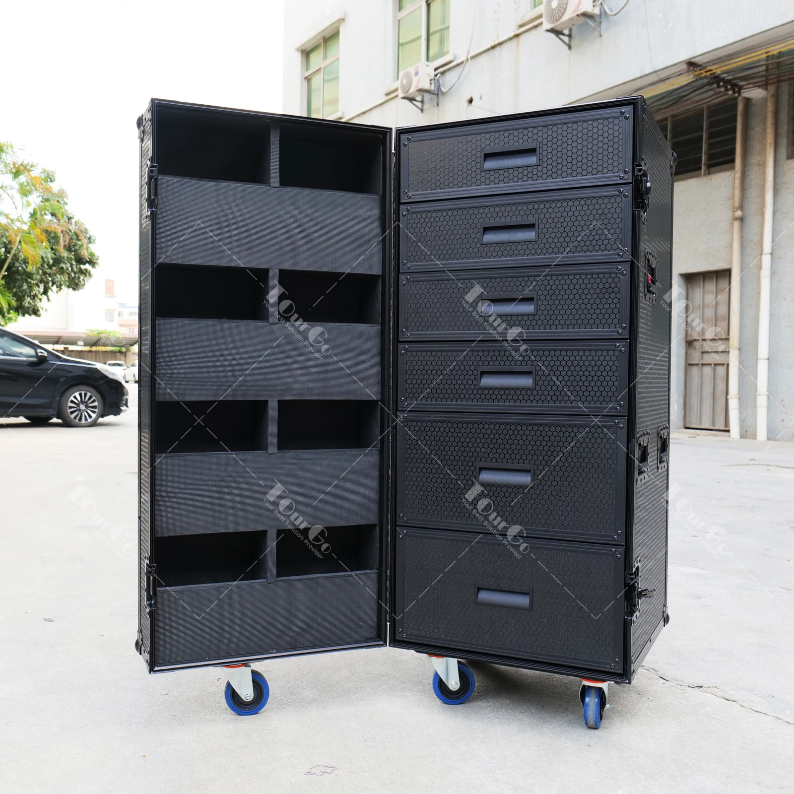 Blackmagic 6 Drawers Tool Storage Flight case with Drawers Heavy Duty  Tool Box Drawer Flight Cabinet