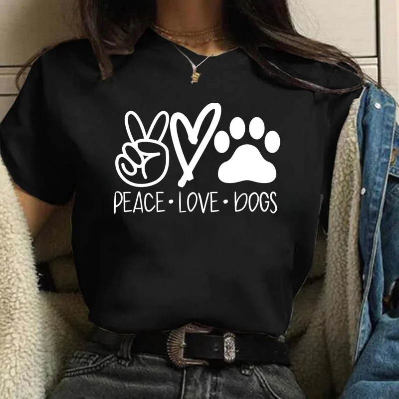 New LOVE Animal Round Neck Simple A Generation of Retro Casual T-shirt Women Short Sleeve Harajuku  Tops  Graphic T Shirts