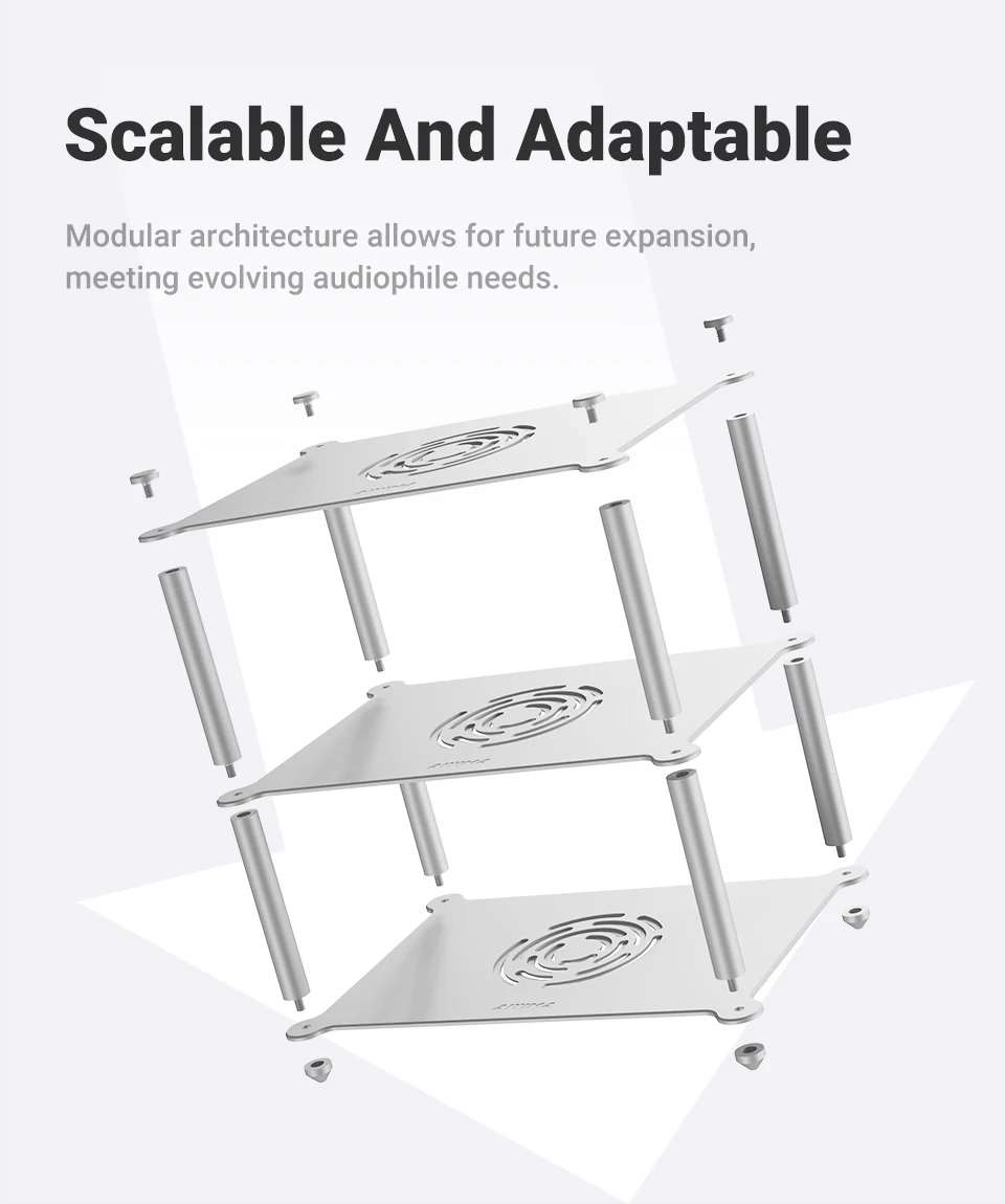 AIYIMA Metall Verstärker Rack HiFi Display Ständer für Desktop Verstärker Vorverstärker DAC Rack Mount Ständer Halterung für Home Audio System – Detail 4