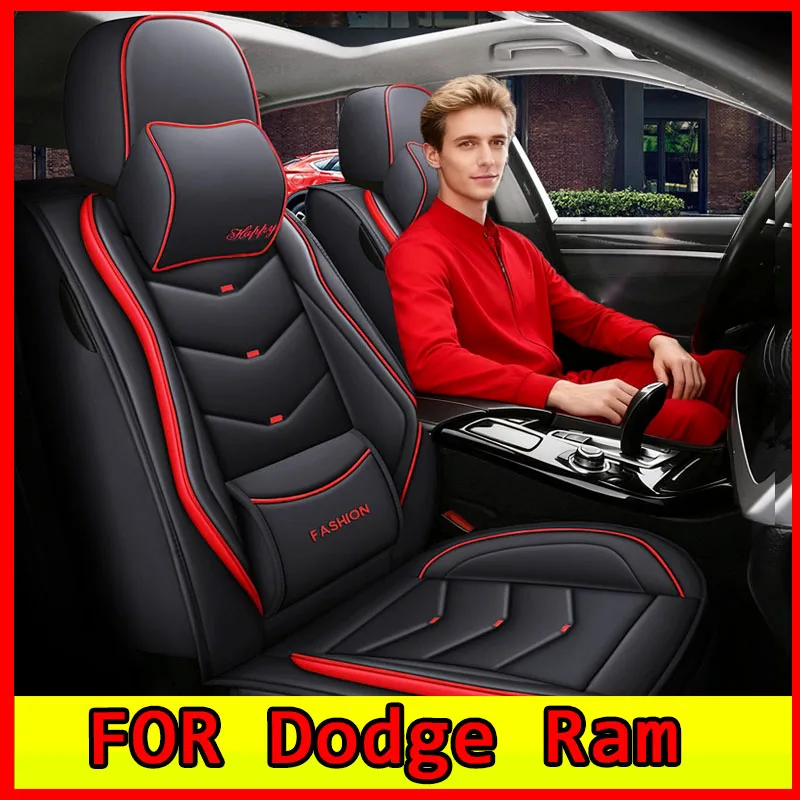 

FOR Dodge Ram Car seat cover waterproof artificial leather soft comfortable headrest solid waist full wrap seat cover