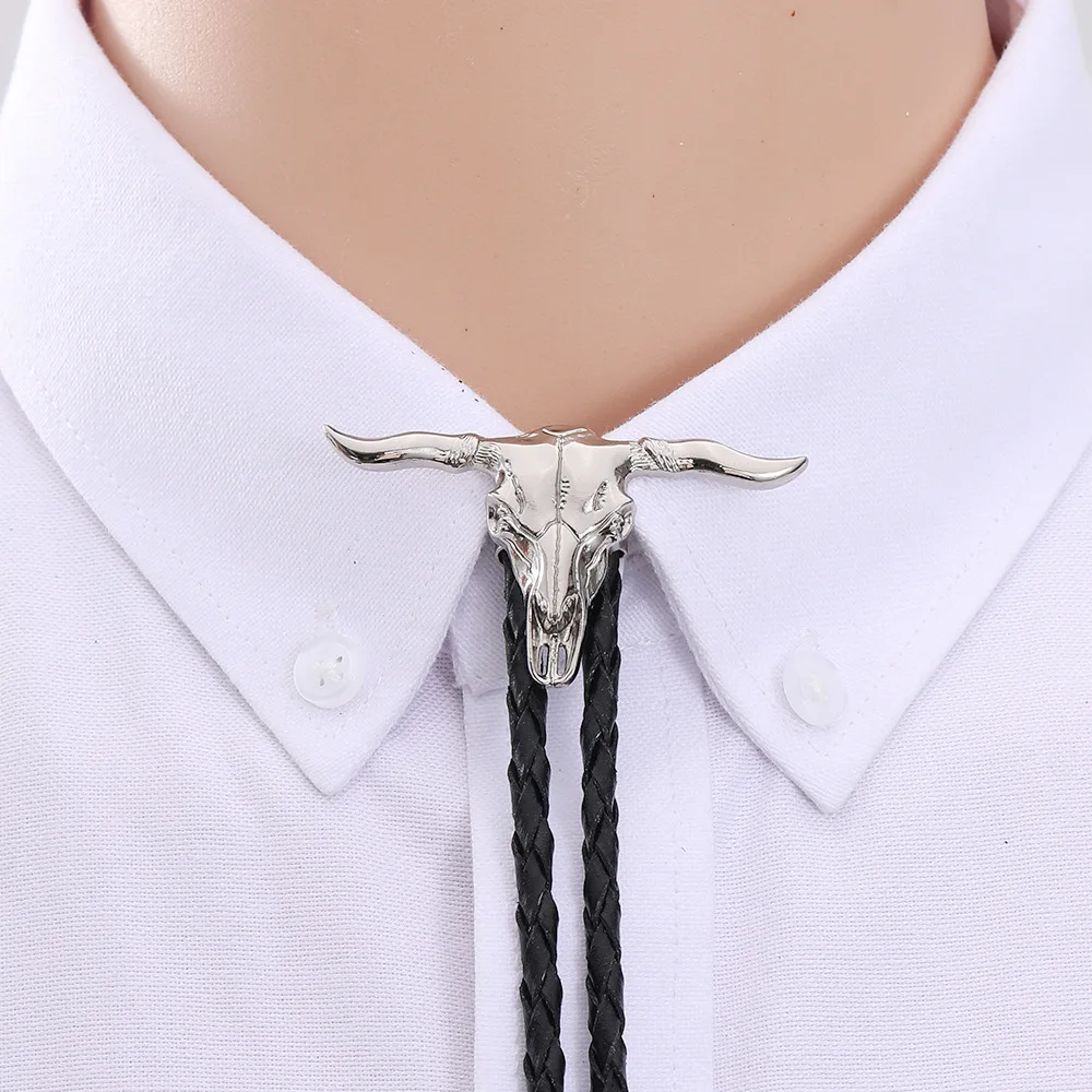 

Wholesale of New Fashionable Men's Animal Sheephead Leather Rope Pollo Ties As Gifts and Accessories
