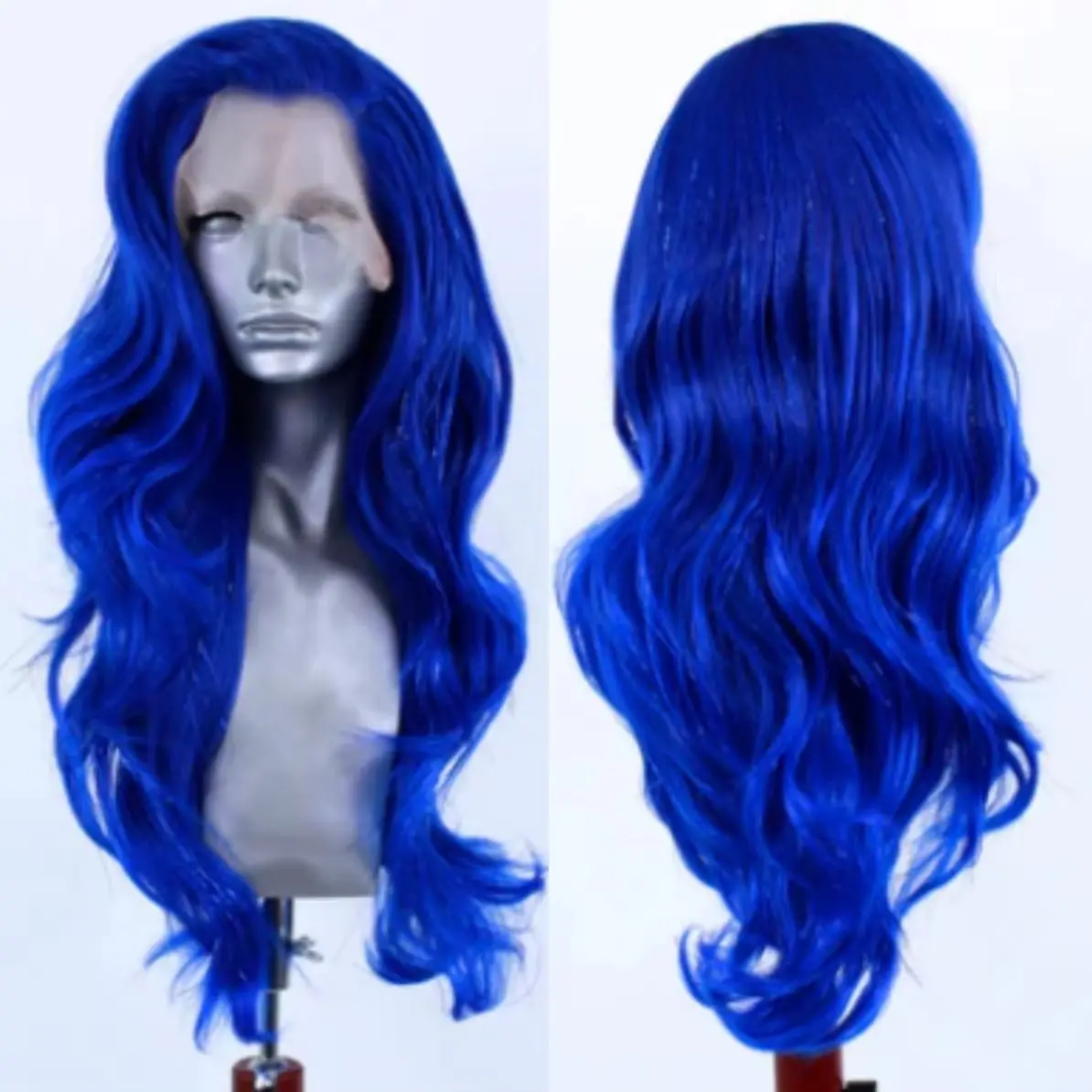 

Blue Lace Front Wigs Long Body Wave Lace Frontal Wig 13X4 HD PrePlucked Heat Resistant Natural Hairline Fiber Hair Daily Cosplay