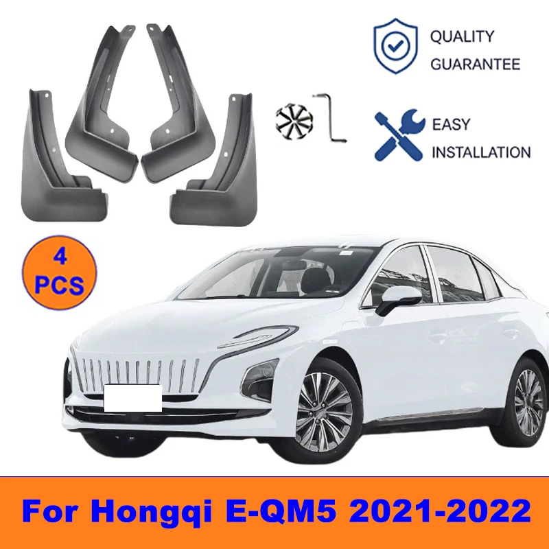 

4Pcs Mud Flaps For Hongqi E-QM5 2021-2022 - Splash Guards Front&Rear Wheel Fender Mudguards Car Exterior Protection Accessories
