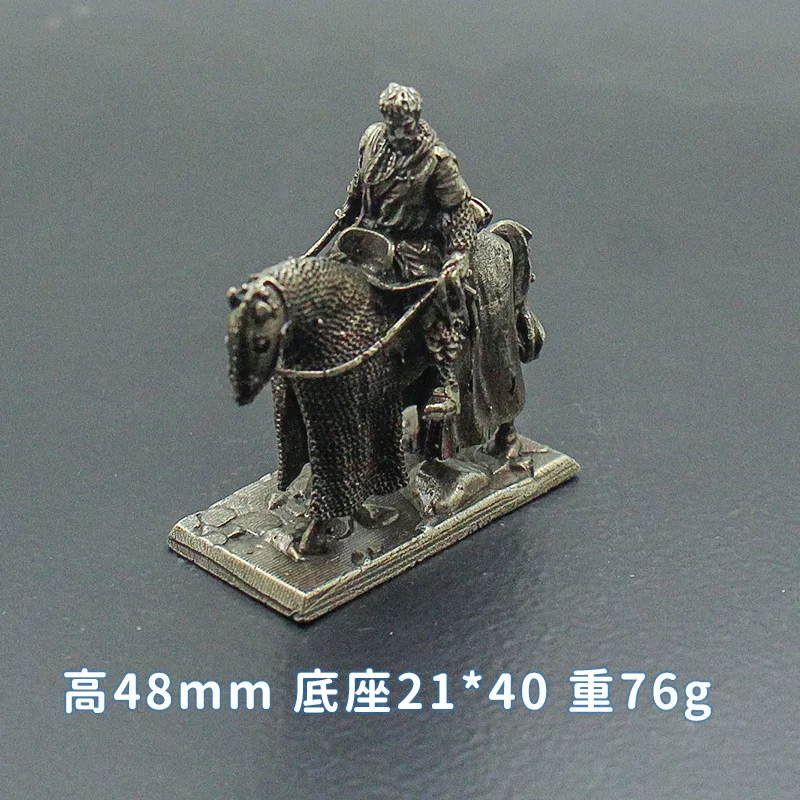 빈티지 오래된 솔리드 cupronickel 제국 기병대 액션 피규어 군인 모델 보드 게임 조각 미니어처 장식품 accessorie 만들기