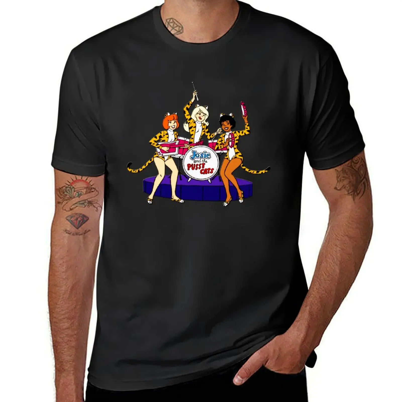 

Josie and the Pussycats on Action T-Shirt oversized plus sizes oversized graphic tee clothing for men