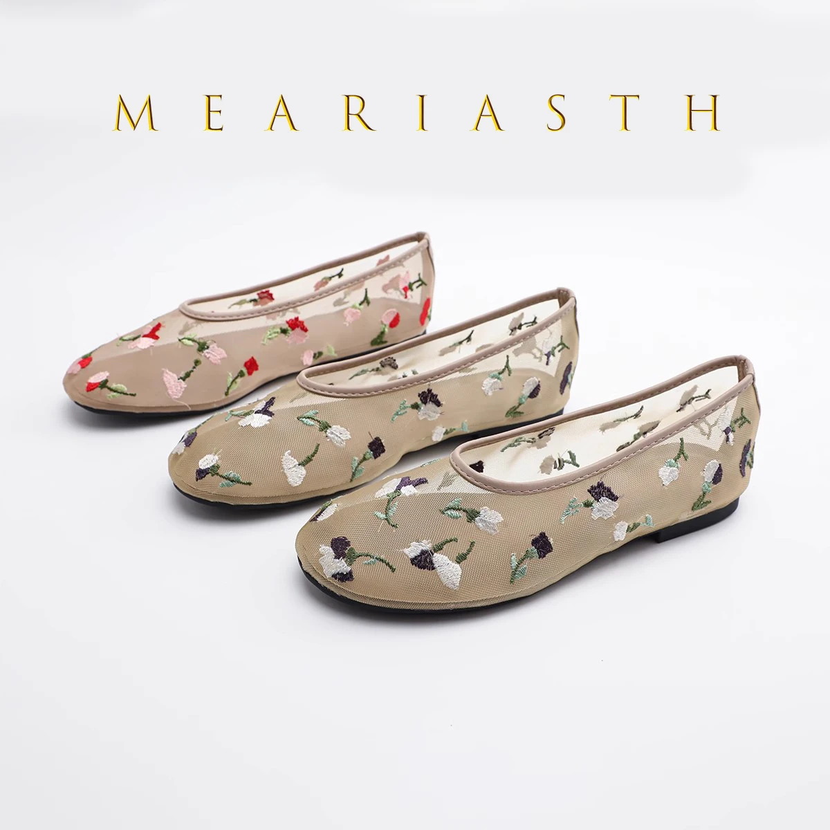 

Shoes Woman 2025 Female Footwear Shallow Mouth Ballet Flats Round Toe New Summer Dress Ballerinas Spring Floral Flower Fabric