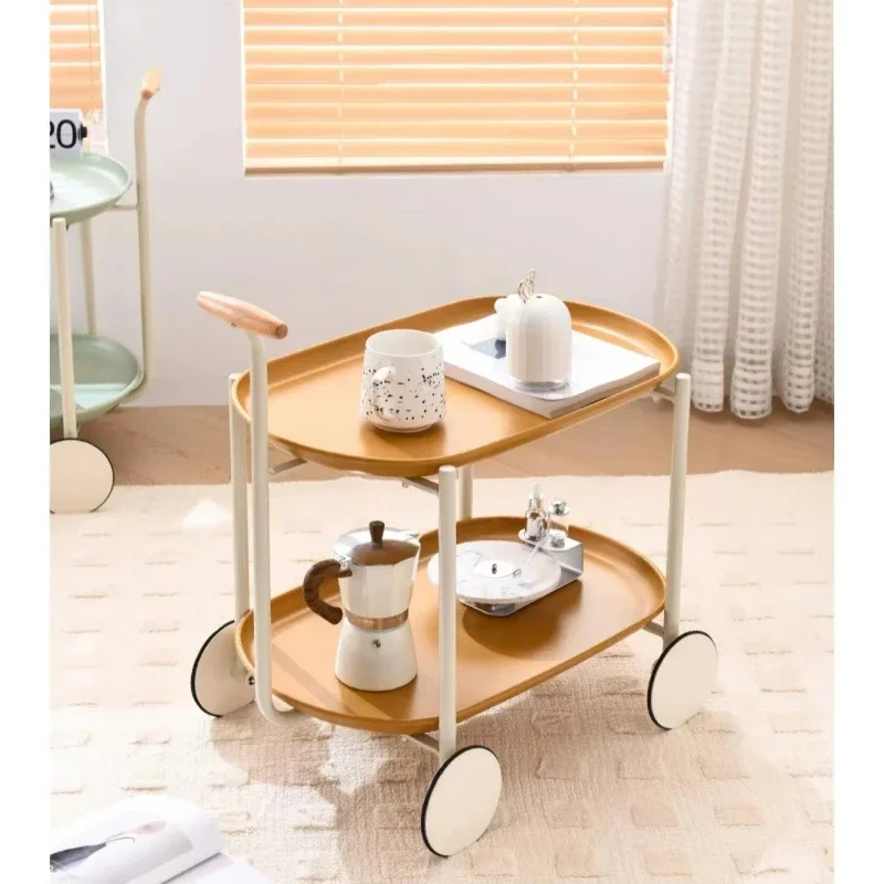 Simple modern online celebrity trolley rack ins movable small-sized coffee table modern simple sofa edge