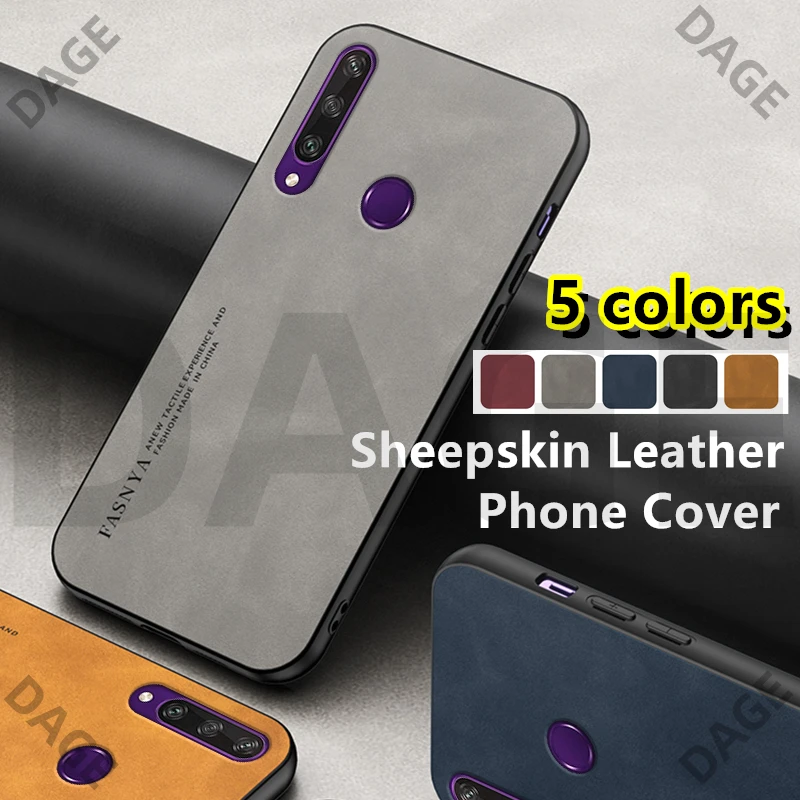 Sheepskin Leather Casing for Huawei Y6p Y8p Y9s Nova 9 5t 8 7se Matte Soft Shockproof Back Cover