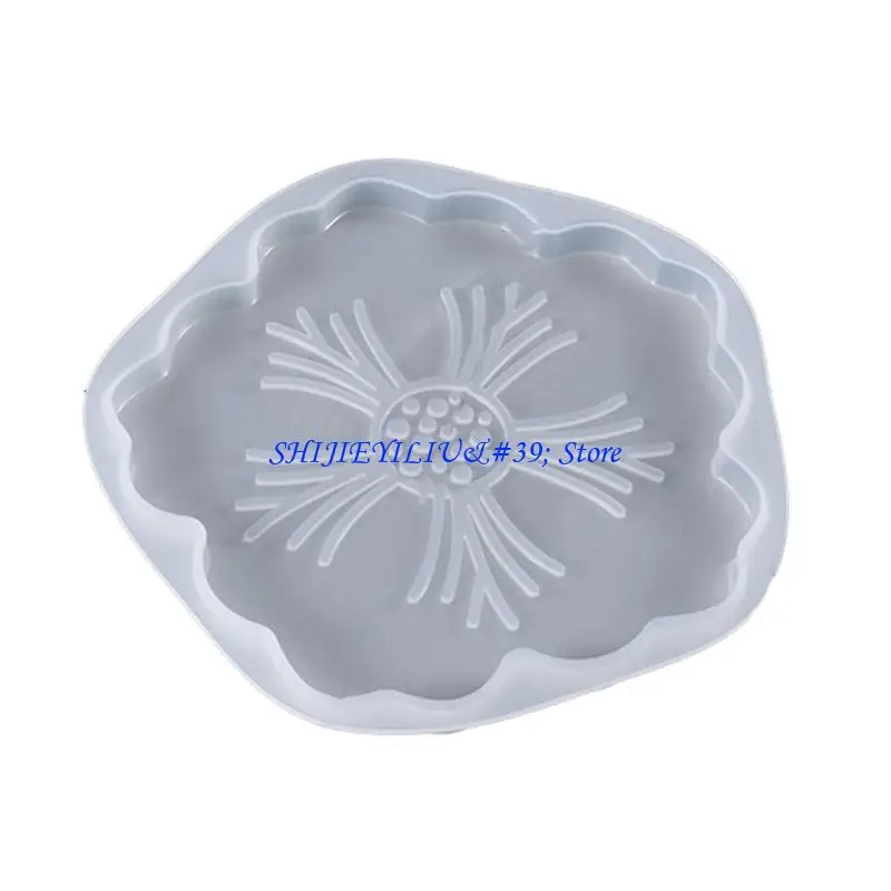 E21F Irregular Flower Pattern Casting Mold Storage Tray Mould Jewelry Tool