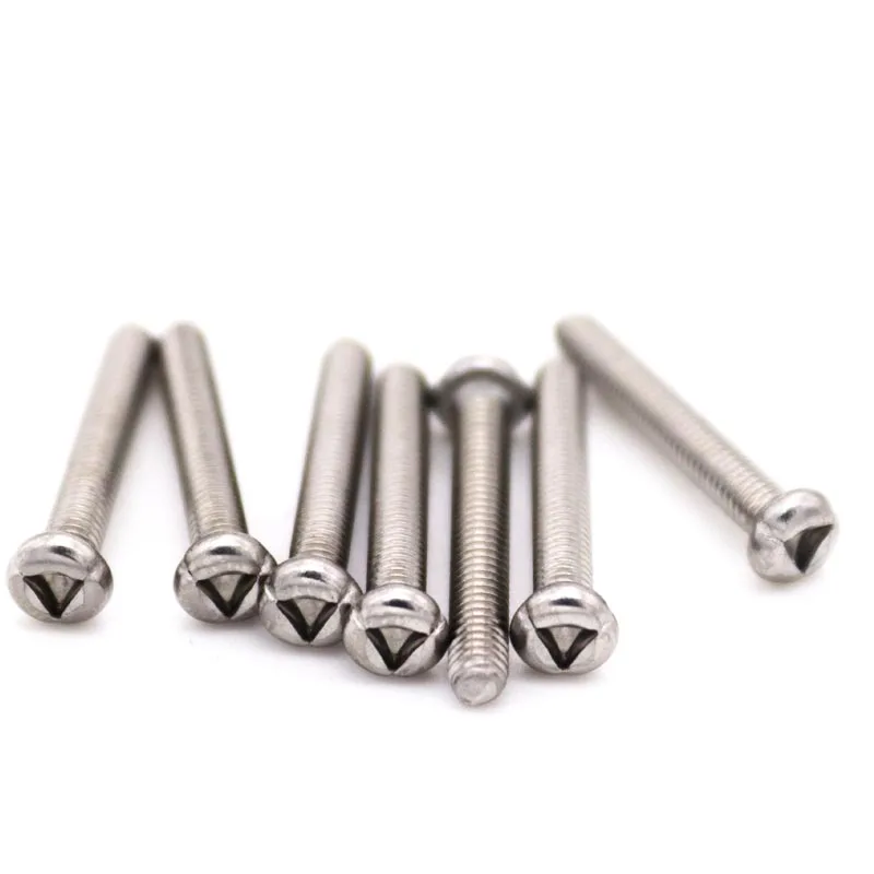 10 Pieces 304 Stainless Steel Triangle Drive Anti-Theft Screws, M2 M3 M4 Pan Head & Flat Head Security Fasteners