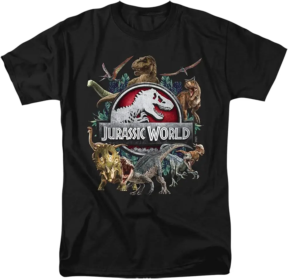 Jurassic World Dino Group Unisex Adult T Shirt,Dino Group, Large