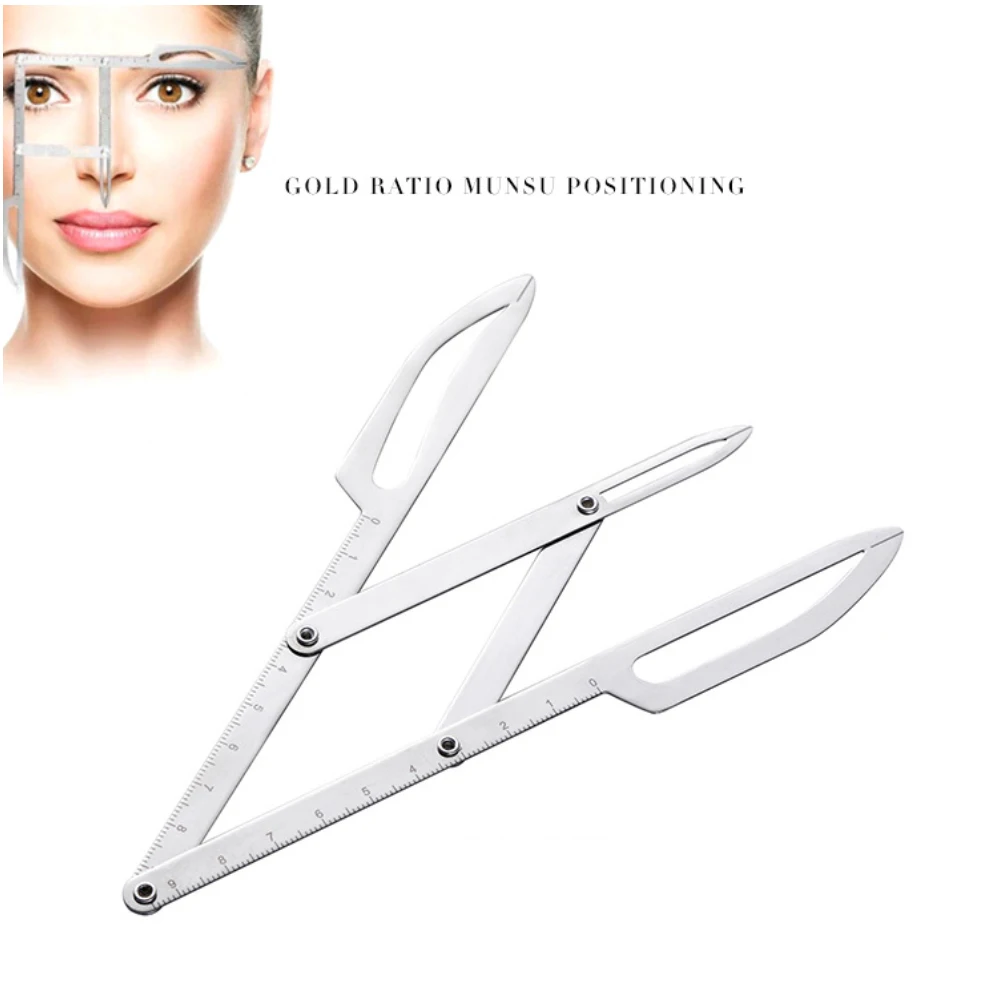 

Stainless Steel Golden Ratio Microblading Brow Ruler Three-Point Balance Positioning Caliper Tattoo Eyebrow Measurement Tool