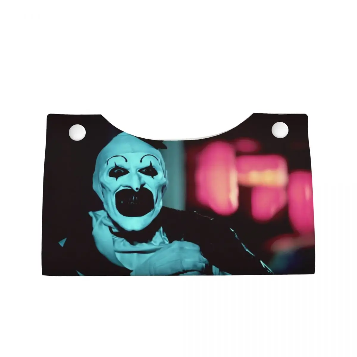 Custom Terrifiers Tissue Box Cover Rectangular PU Leather Horror Movie Halloween Clown Facial Tissues Holder for Home