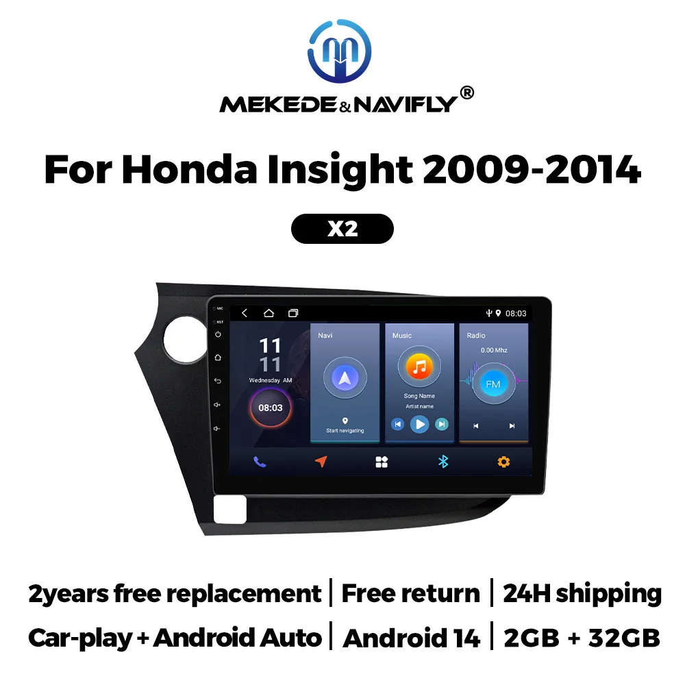 

MEKEDE Car GPS Stereo For Honda Insight 2 2009 - 2014 LHD Vehicle Intelligent Screen Auto Radio Multimedia Built-in BT WIFI