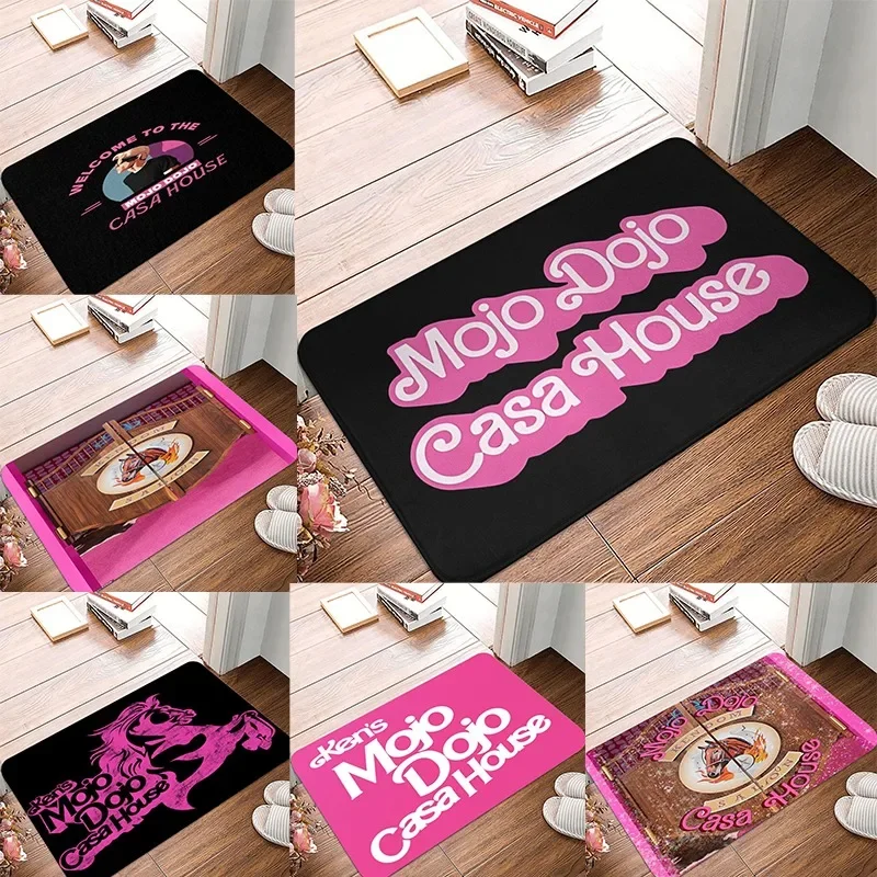 Machine Washable Polyester Mojo Dojo Casa House Non-Slip Doormat Rectangular Lightweight Home Decor Entrance Rug for Living Room