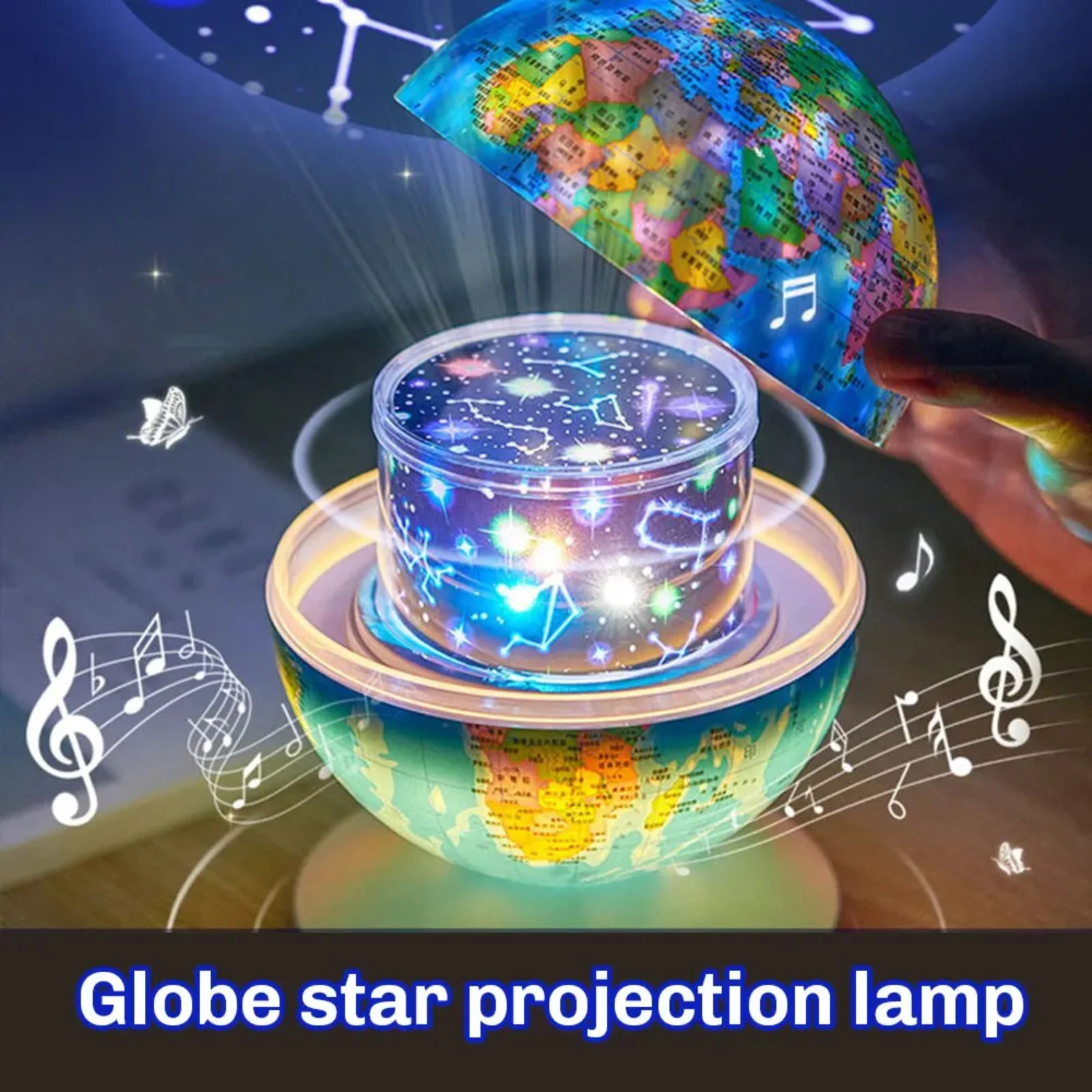 

New AR Globe Children's Education Rotating Projection Lamp Starry Night Light Gift