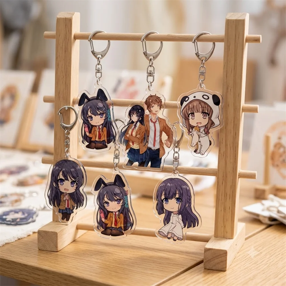 6CM Anime Rascal Does Not Dream of Bunny Girl Senpai Acrylic Keychain Stand Model Ornament Accessories Goods Christmas Gifts