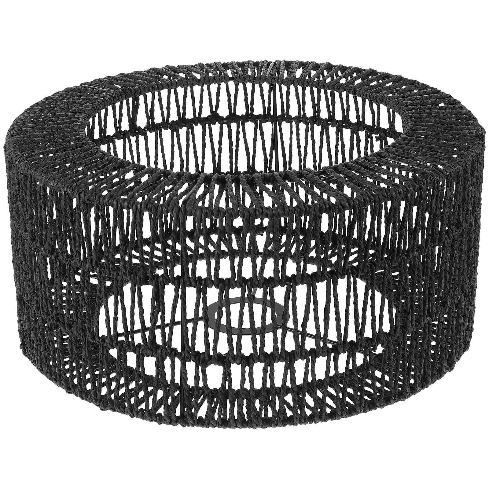 

Rustic Woven Lampshade Straw Rope Material Sturdy Structure Easy Installation Warm Atmosphere Size L Straw Rope Lampshade