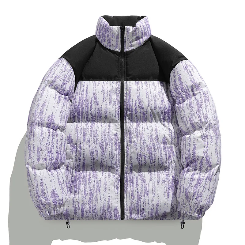 الشتاء الرجال سترة رشاقته الباردة واقية طويلة الأكمام الذكور ملابس خارجية المرقعة الوقوف طوق سستة فضفاضة تنوعا رجل أسفل معطف #3