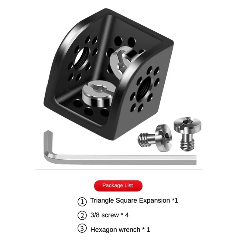 Accesorios de extensión de fotografía cuadrada triangular, adaptador de Monitor de transmisión de imágenes 3/8, soporte para cámara, funda para cámara SLR