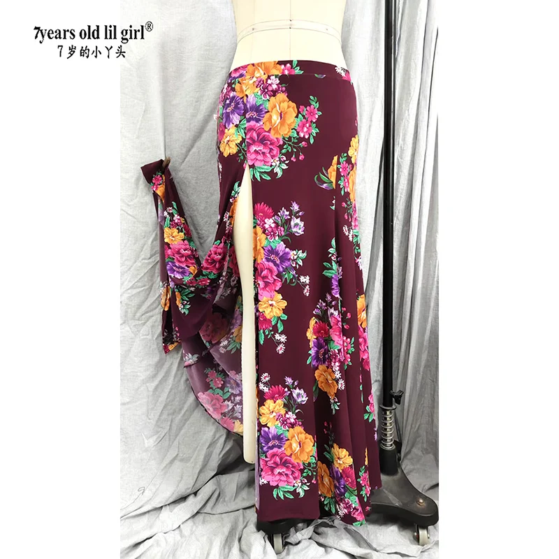 

Женские юбки для танца живота, сексуальный костюм для танца живота, платье для танца живота с разрезом, одежда для выступлений RM37