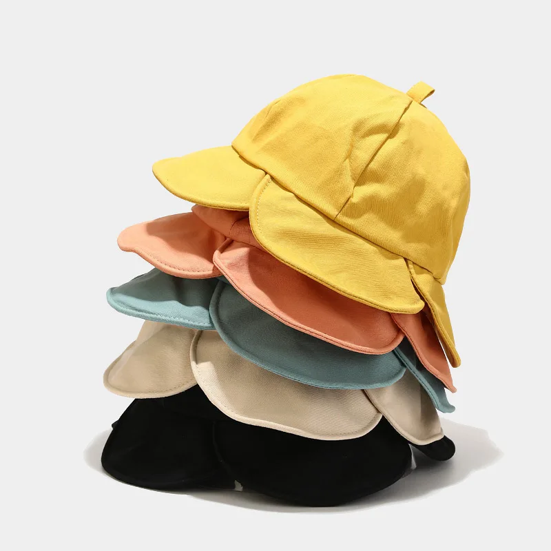 Eimer Hut Frauen Koreanische Süße Nette Einfarbig Blume Form Frühling Sommer Hüte Für Mädchen Frauen Straße Sonnenschirm Nette Design Neue