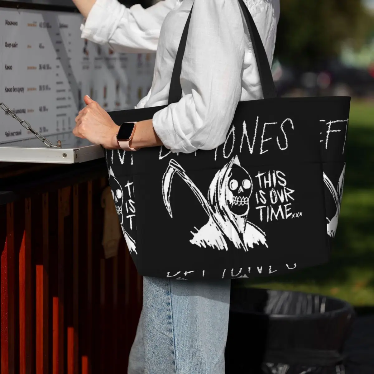 Metal Punk Rock Deftones Beach Tote Bag Sport Gym Yoga Duffle Large Tote Bag Women Travel Bag Fitness bag