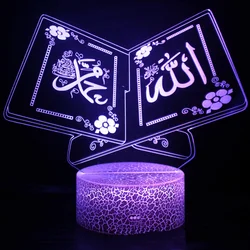 Luz noturna led para crianças, bateria, usb, mesa, abajur, 16 cores, decoração remota, ramadan, presente para amigo