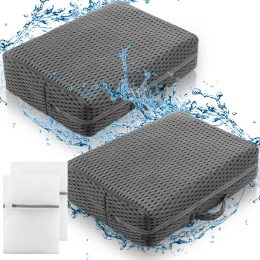 

2 Pcs Hot Tub Booster Seat Weighted Spa Bathtub Booster Cushion with Micro Dot Quick Dry Non Slip Bottom, 4d Air Mesh Cover Inf