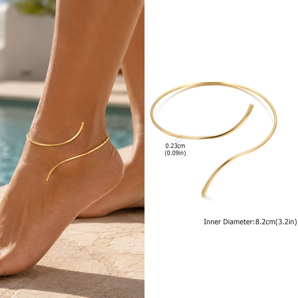 Women's Minimalist Adjustable Gold Plated Anklet