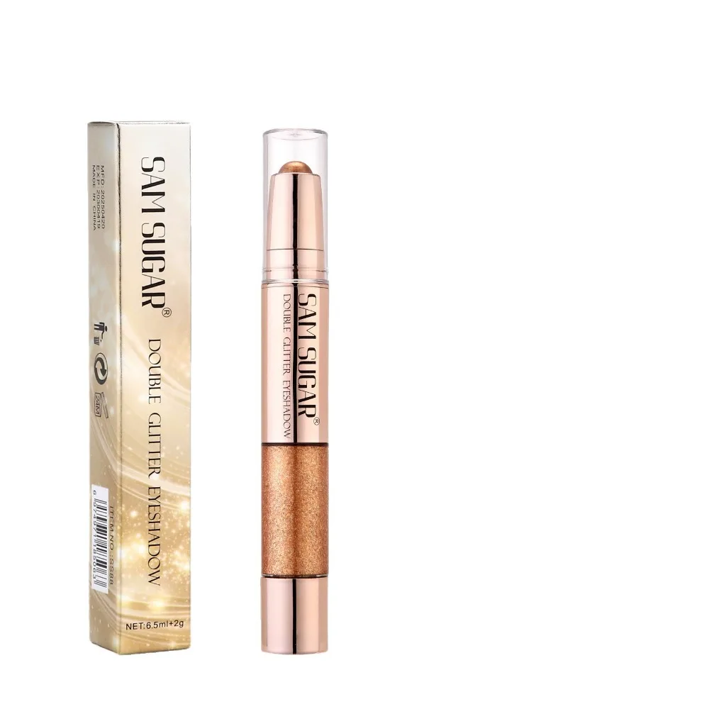 6-kolorowy sztyft do cieni do powiek z dwoma końcówkami, delikatnymi brokatami i wzorem kameli, wodoodporna formuła do codziennego makijażu i makijażu imprezowego.