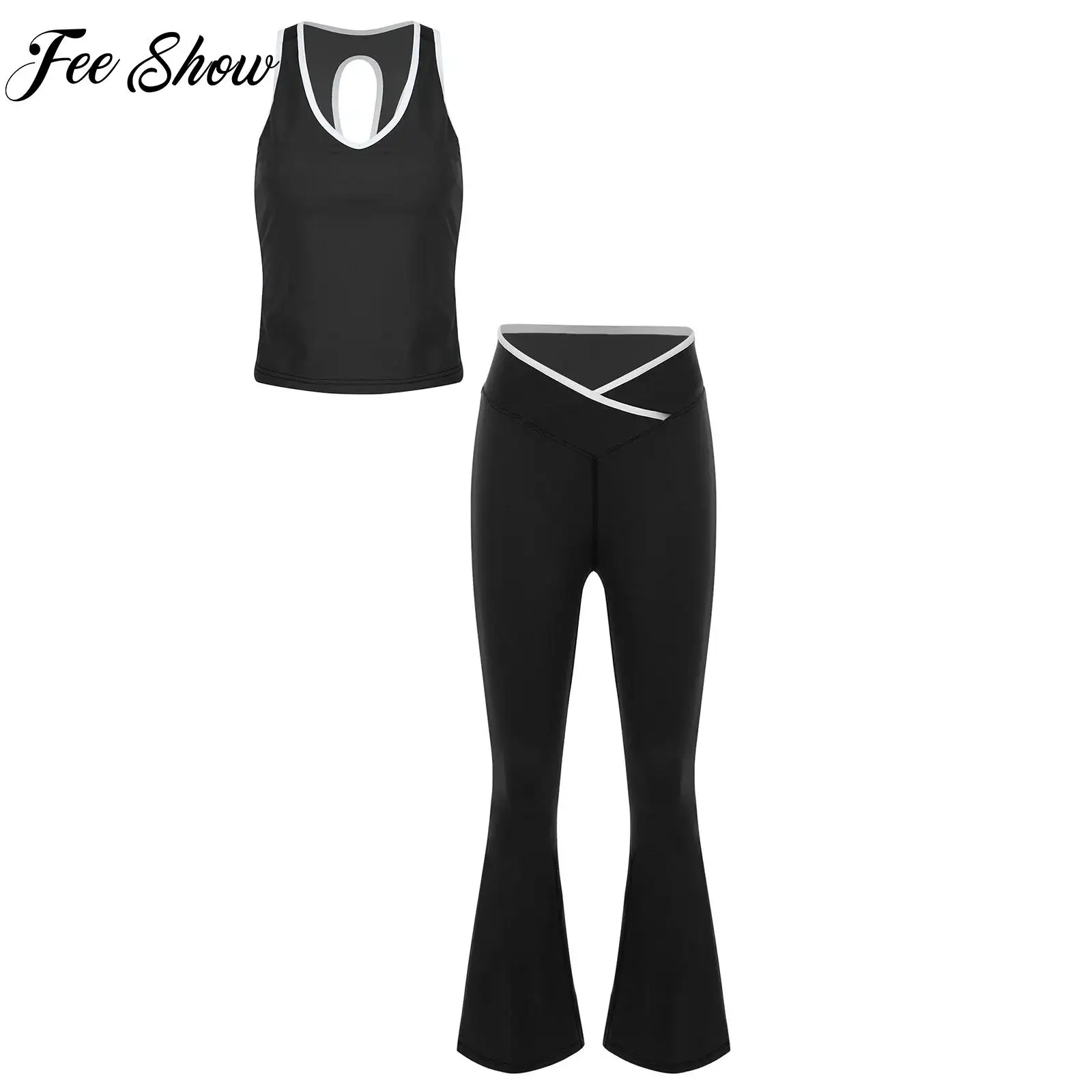 

Женский быстросохнущий спортивный костюм без рукавов со съемными нагрудными подушечками, майка с брюками для йоги, бега в тренажерном зале, тренировок