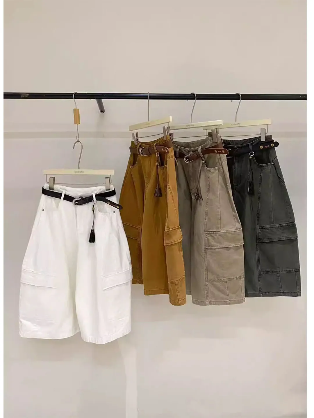 

Casual Versatile Women's Jeans Cargo Pants High Waist Wide Leg Pocket Detail Summer New Arrival Comfortable Wear Resistant