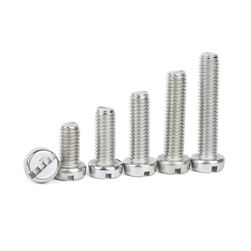10pcs/lot M1.6 M2 M2.5 M3 M4 M5 M6 304 A2-70 Stainless Steel GB65 Slotted Cap Head Slott Column Round Cheese Head Screw Bolt
