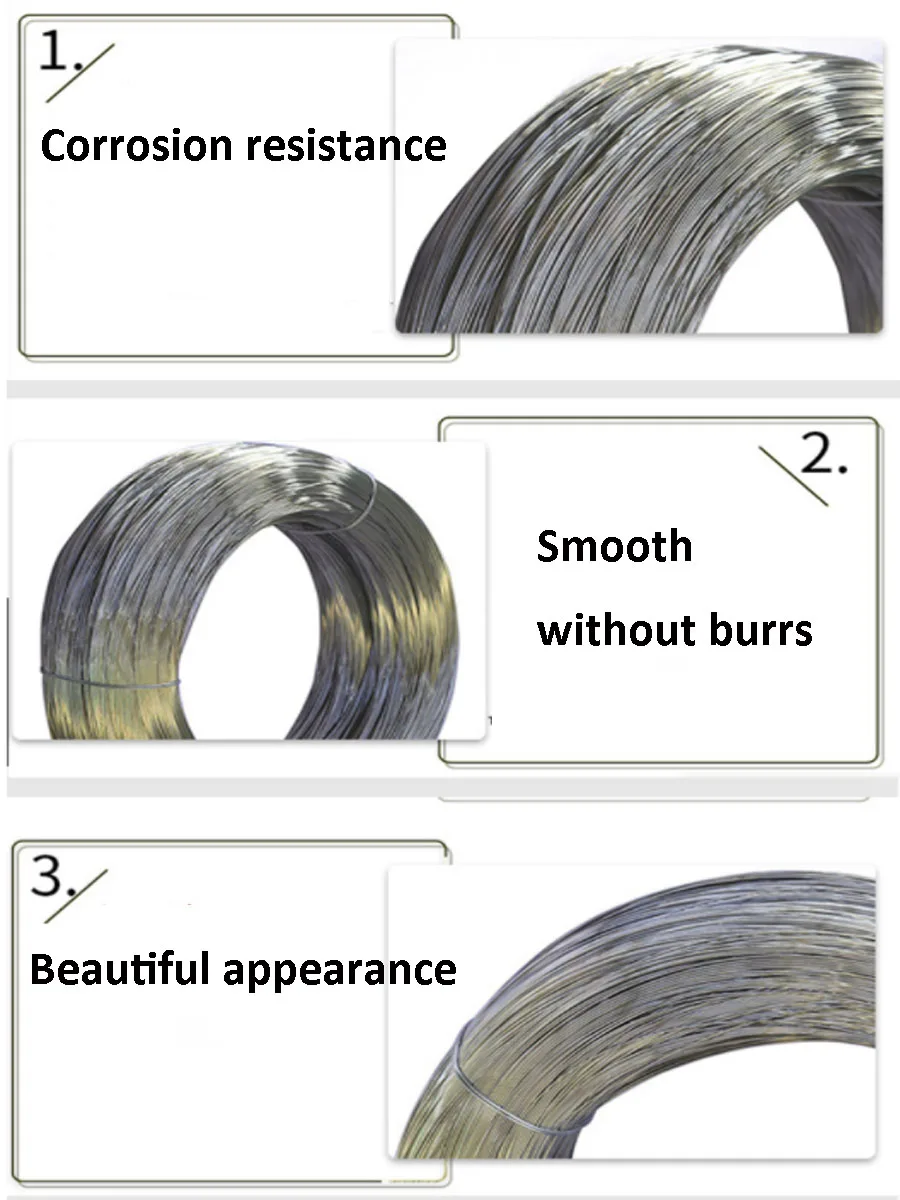 Fil dur antirouille en acier inoxydable 0.1, ligne de rette, fil unique bricolage fait à la main, 0.2mm, 0.3mm, 0.4mm, 0.5mm, 0.6mm, 0.7mm, 0.8mm, 1/1mm, 304mm, mm, mm, mm