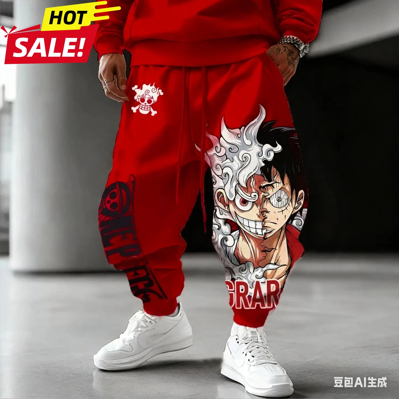 

Luffy Gear 5 Anime One Piece Harajuku Men's Winter Cotton Pants Streetwear Women's Casual Cuffed Joggers Unisex Sweatpants Y2K