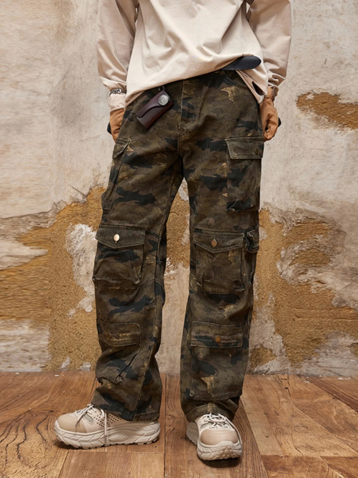 

Retro American Camouflage Workwear Jeans Men's Trendy Brand Multi-ket Loose Straight Casual Long Pants Spring Autumn New S...