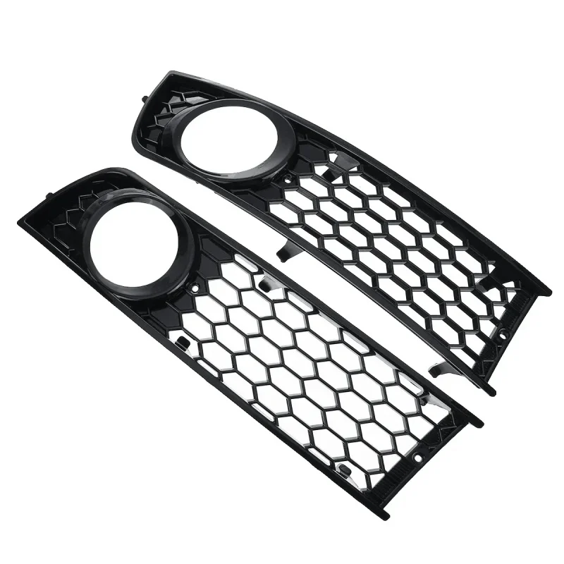 

High Quality Pair Honeycomb Hex Mesh Fog Light Grille Cover Fit A4 B6 2001-2005 Modification Parts