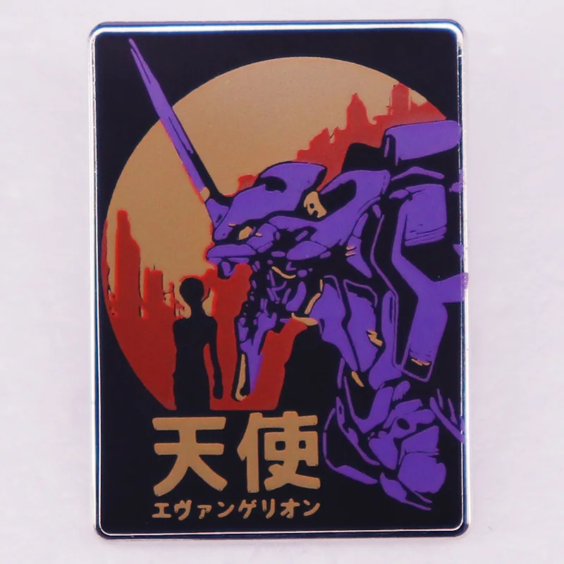 Neon Genesis Evangelion  EVA 01 Anime Lapel Pins Backpack Jeans Enamel Brooch Pin Women Fashion Jewelry Gifts Cartoon Badges