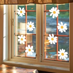 New White Small Daisy Stickers Bedroom Window Glass Decoration Wall Stickers Self-adhesive Wall Stickers DIY Sunflower Wallpaper