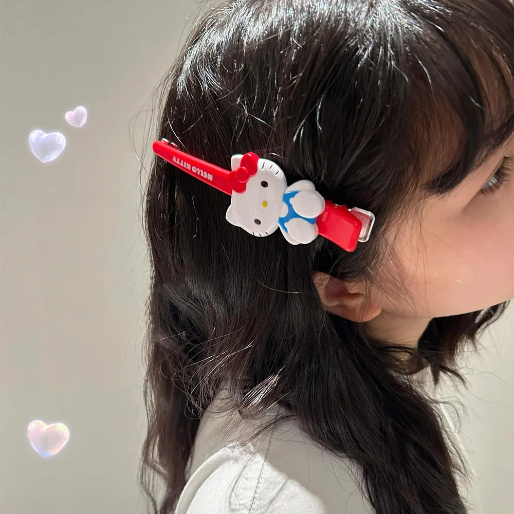 

Hello Kitty Cute Cartoon Hairpin Sanrio Kawaii Anime Hair Clip Fashion Girly Heart Accessories Hairpin Ornament Gift for Friends