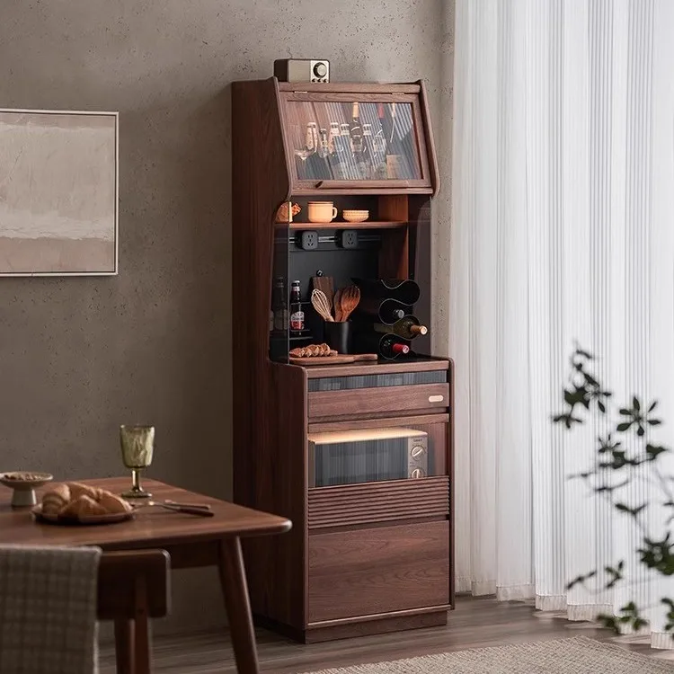 

Обеденная сторона из массива дерева, винный шкаф с диваном, черный орех у стены, домашнее хранилище для небольшой квартиры