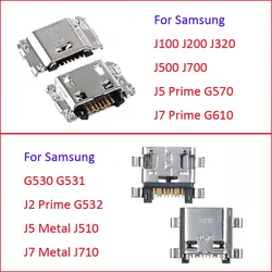 50Pcs Phone USB Charge Connector For Samsung J1 J2 J3 J5 J7 Metal Prime G530 G532 J510 J710 G570 G610 New Charging Port Socket