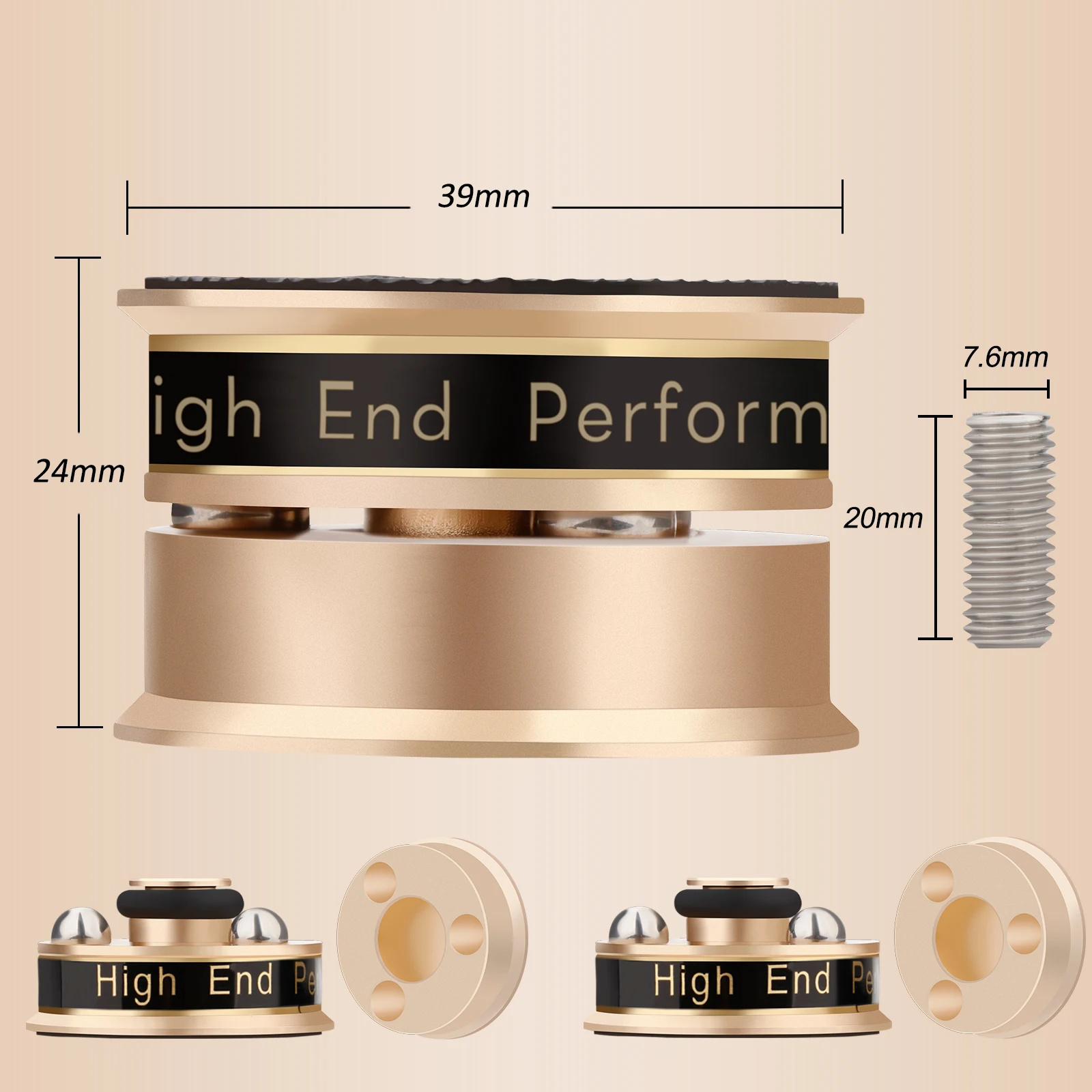 ขาตั้งลำโพงไฮไฟ 4 ชิ้น ทำจากเหล็กกล้า ป้องกันการสั่นสะเทือน รองรับน้ำหนักได้ถึง 200 กก.