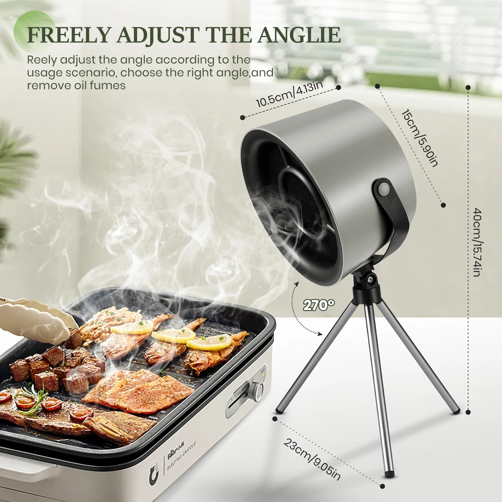 Portable Cooker Hood, Desktop Extractor Hood With 3 Speed Extractor Fan, Kitchen Vent For BBQ, Cooking, Hot Pot view 4
