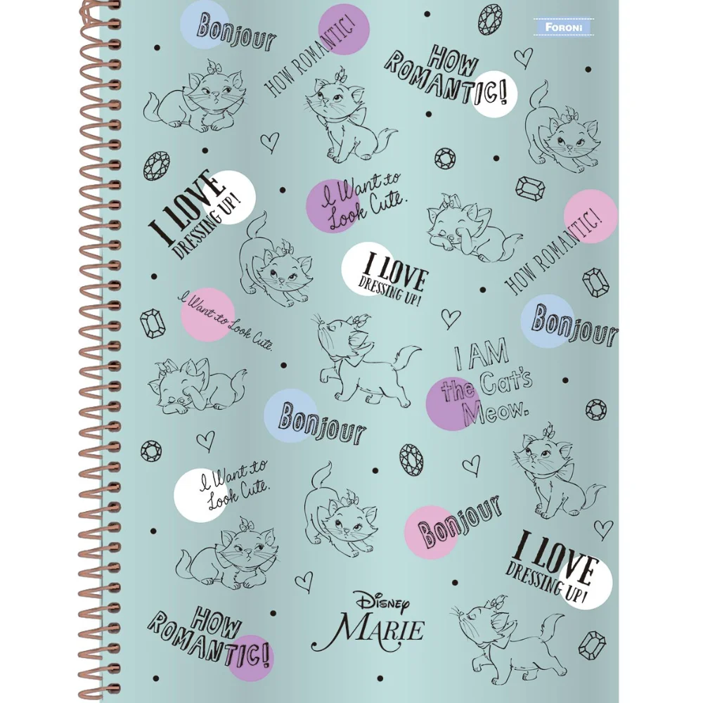 Marie 80 Sheets 1 FORONI Matter Print 3 Spiral Notebook University Hardcover