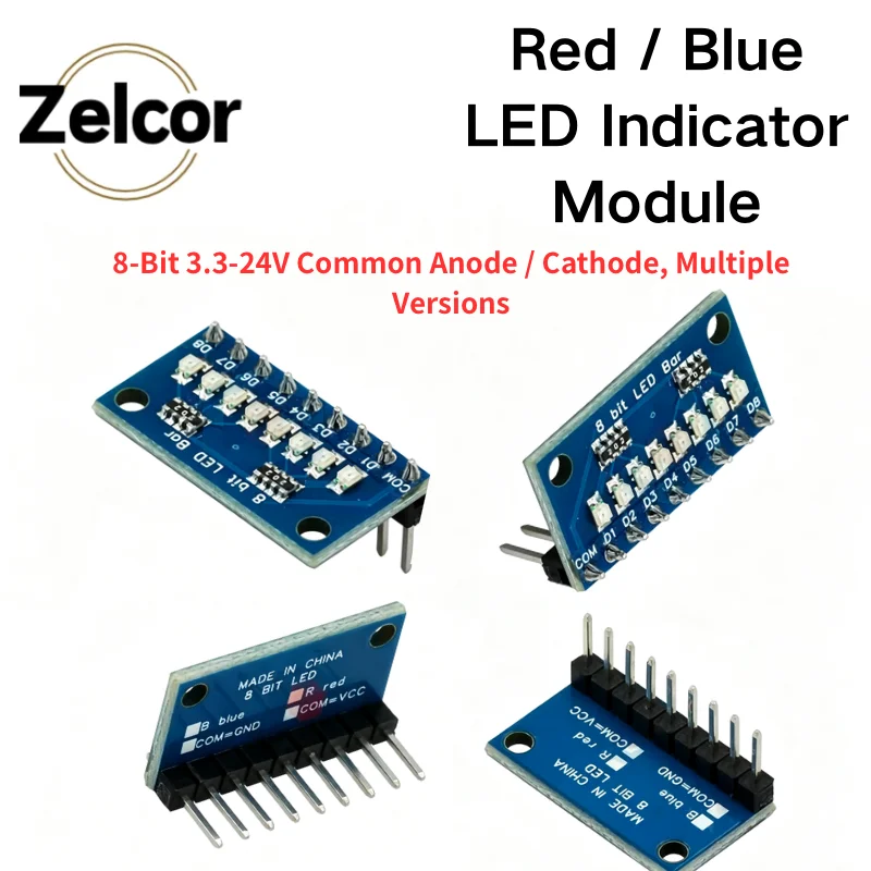 8 BIT LED Indicator Module 8 Bit Blue/Red Common Anode/Cathode LED Indicator Module for MCU ARM 3d Printer UNO MEGA2560