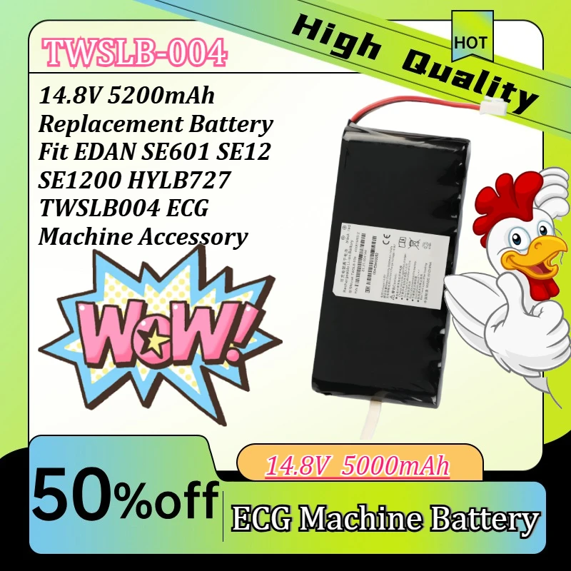 

14.8V 5200mAh Replacement Battery Fit EDAN SE601 SE12 SE1200 HYLB727 TWSLB004 ECG Machine Accessory