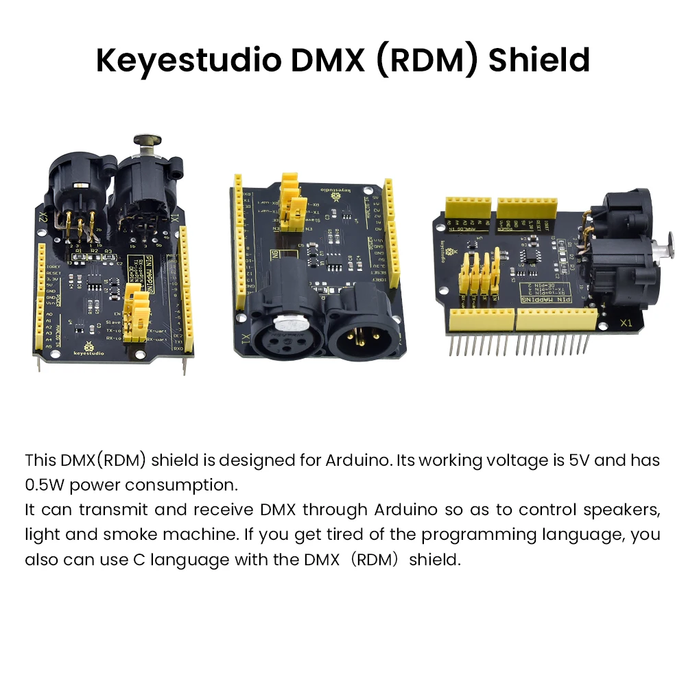 NEW Keyestudio  5V DMX (RDM)Shield Electronic Board for Arduino UNO / Control Speakers&Light &Smoke Machine