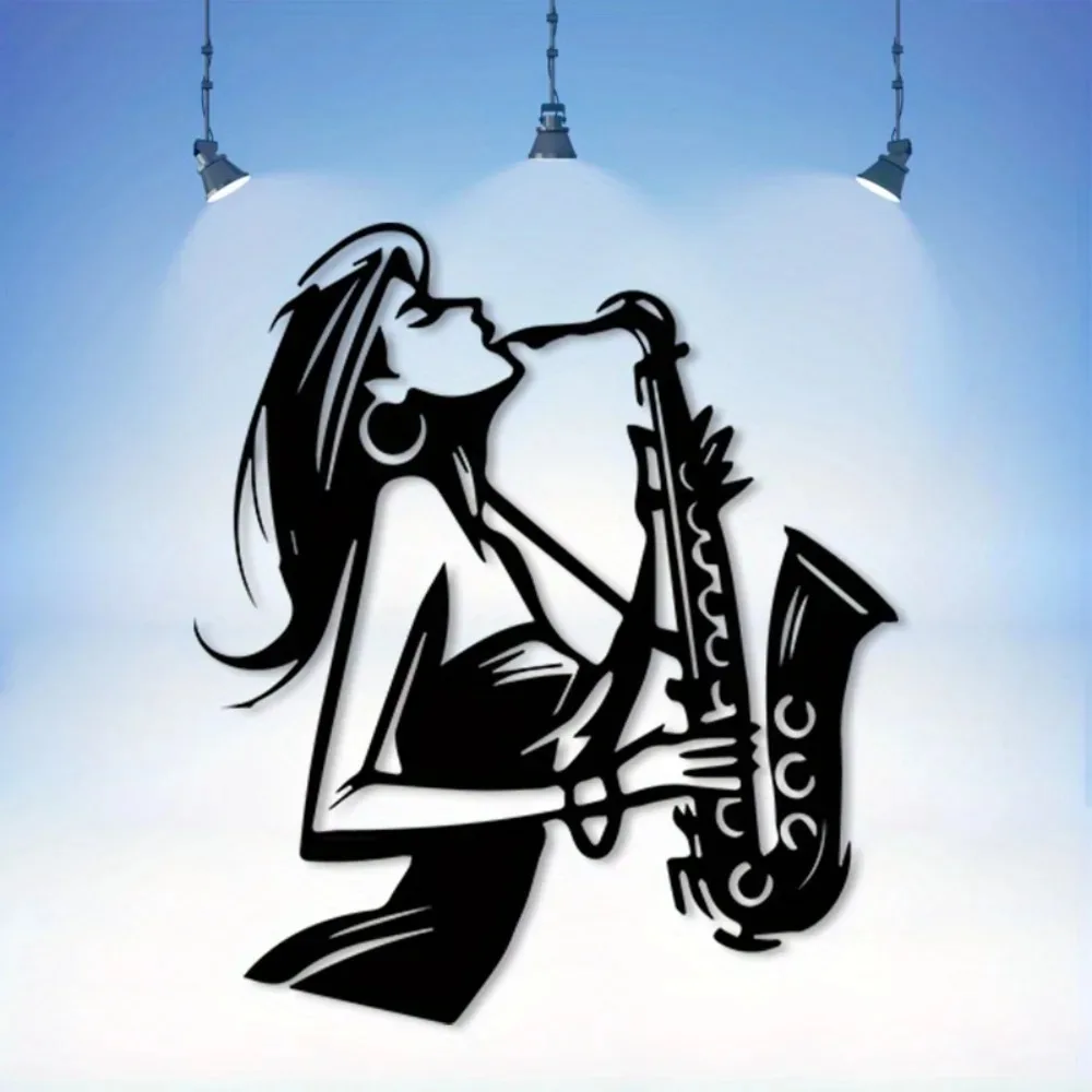Vintage Jazz Saxophone Metal Wall Art, Durable Iron Mural for Music Room Bar, Retro Gift for Musician